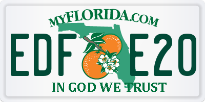 FL license plate EDFE20