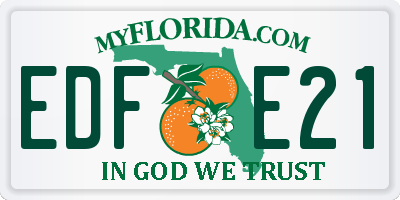 FL license plate EDFE21