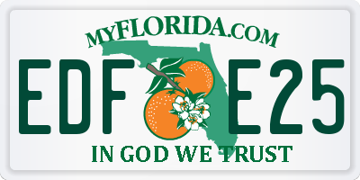 FL license plate EDFE25