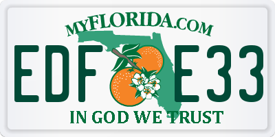 FL license plate EDFE33