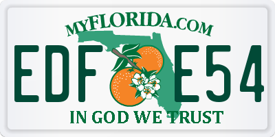FL license plate EDFE54