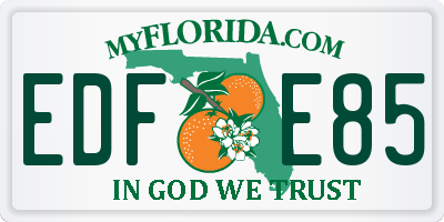 FL license plate EDFE85