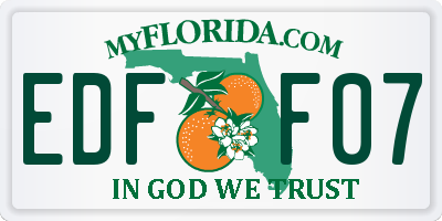 FL license plate EDFF07