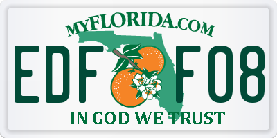 FL license plate EDFF08