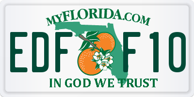 FL license plate EDFF10
