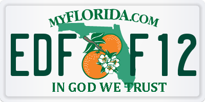 FL license plate EDFF12