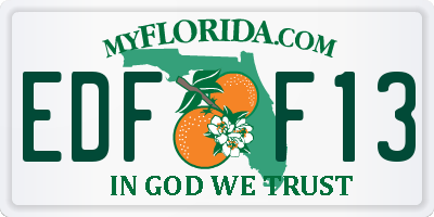 FL license plate EDFF13