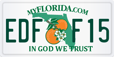 FL license plate EDFF15
