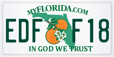 FL license plate EDFF18