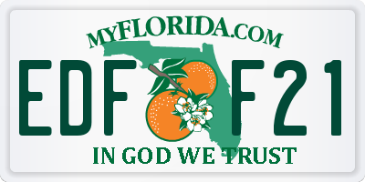 FL license plate EDFF21
