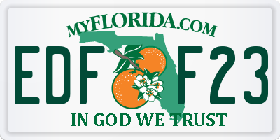 FL license plate EDFF23