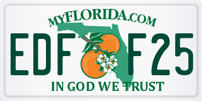 FL license plate EDFF25