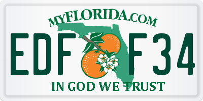 FL license plate EDFF34