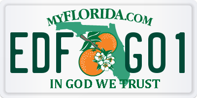 FL license plate EDFG01