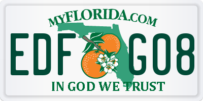 FL license plate EDFG08