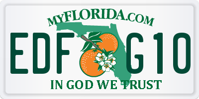 FL license plate EDFG10