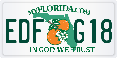 FL license plate EDFG18