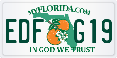 FL license plate EDFG19