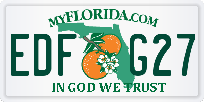 FL license plate EDFG27