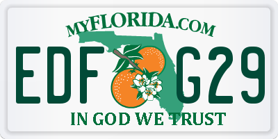 FL license plate EDFG29