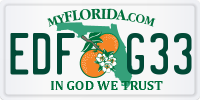 FL license plate EDFG33