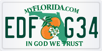 FL license plate EDFG34