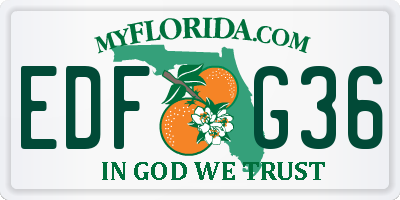 FL license plate EDFG36