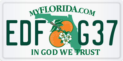 FL license plate EDFG37