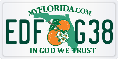 FL license plate EDFG38