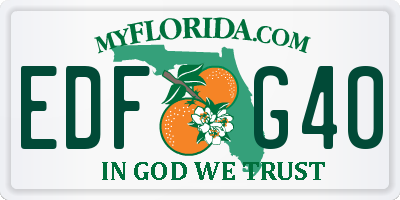 FL license plate EDFG40