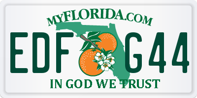 FL license plate EDFG44