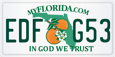 FL license plate EDFG53