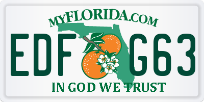 FL license plate EDFG63