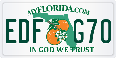 FL license plate EDFG70