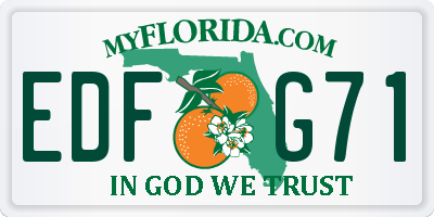 FL license plate EDFG71