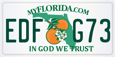 FL license plate EDFG73