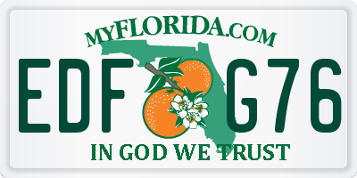 FL license plate EDFG76