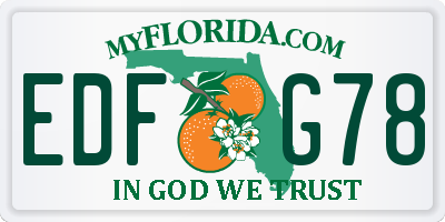 FL license plate EDFG78