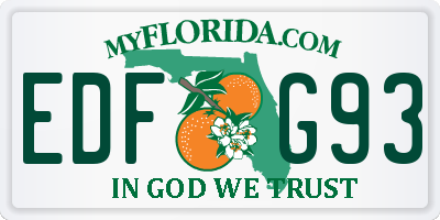 FL license plate EDFG93
