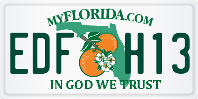 FL license plate EDFH13
