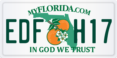 FL license plate EDFH17