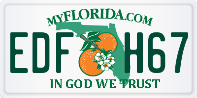 FL license plate EDFH67