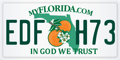 FL license plate EDFH73