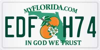 FL license plate EDFH74