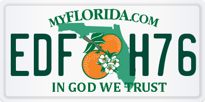 FL license plate EDFH76