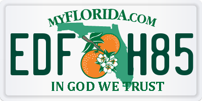 FL license plate EDFH85