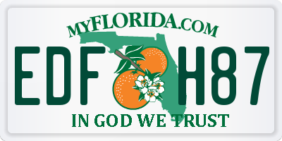 FL license plate EDFH87