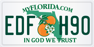 FL license plate EDFH90