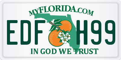 FL license plate EDFH99