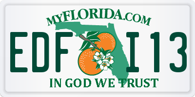FL license plate EDFI13